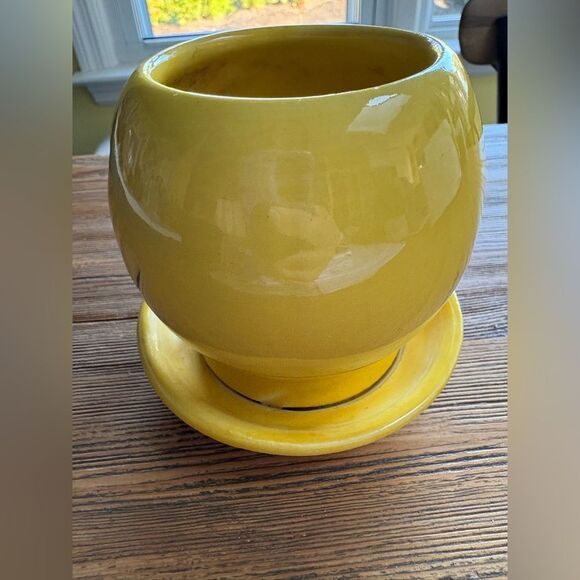 Mccoy 0386 Rare Vintage 1970’s Bright Yellow Smiley Ceramic Planter - Picture 6 of 15